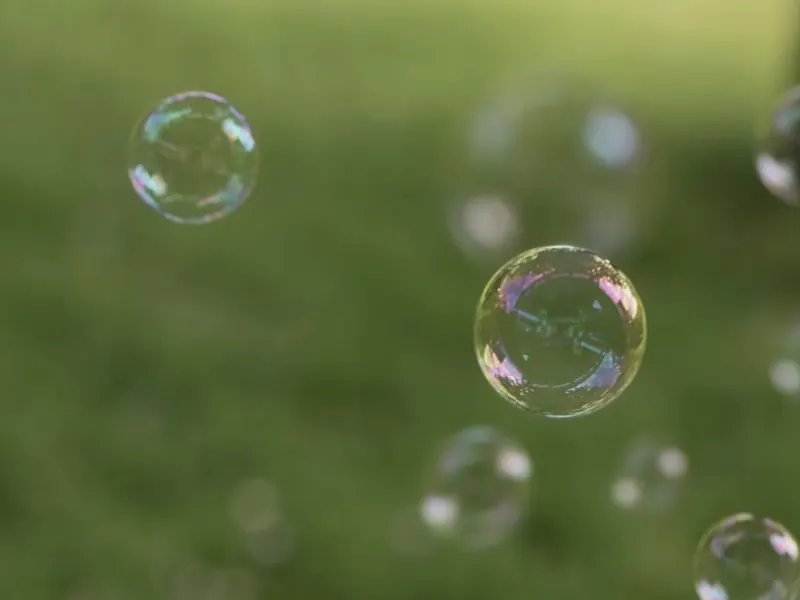 Bubbles drifting in the air.